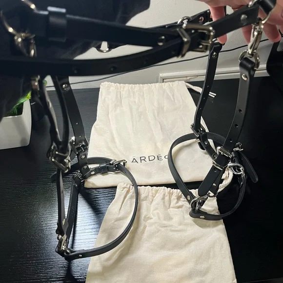 Ardeo Studios Belt and Thigh Garter Black Leather Harness display picture 1